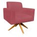 Poltrona Giratória Viena Gomada Suede Rose Base Madeira MA30 D'Rossi