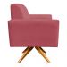 Poltrona Giratória Viena Gomada Suede Rose Base Madeira MA30 D'Rossi