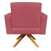 Poltrona Giratória Viena Gomada Suede Rose Base Madeira MA30 D'Rossi