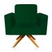 Poltrona Giratória Viena Gomada Suede Verde Base Madeira MA30 D'Rossi