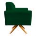 Poltrona Giratória Viena Gomada Suede Verde Base Madeira MA30 D'Rossi