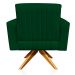 Poltrona Giratória Viena Gomada Suede Verde Base Madeira MA30 D'Rossi