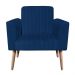 Poltrona Viena Gomada Suede Azul Marinho Pés Palito Natural D'Rossi