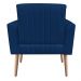 Poltrona Viena Gomada Suede Azul Marinho Pés Palito Natural D'Rossi