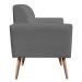 Poltrona Viena Gomada Suede Grafite Pés Palito Natural D'Rossi