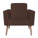 Poltrona Viena Gomada Suede Marrom Pés Palito Natural D'Rossi