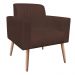 Poltrona Viena Gomada Suede Marrom Pés Palito Natural D'Rossi