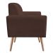 Poltrona Viena Gomada Suede Marrom Pés Palito Natural D'Rossi