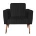 Poltrona Viena Gomada Suede Preto Pés Palito Natural D'Rossi