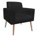 Poltrona Viena Gomada Suede Preto Pés Palito Natural D'Rossi
