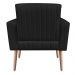 Poltrona Viena Gomada Suede Preto Pés Palito Natural D'Rossi