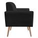 Poltrona Viena Gomada Suede Preto Pés Palito Natural D'Rossi