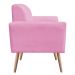 Poltrona Viena Gomada Suede Rosa Bebê Pés Palito Natural D'Rossi