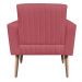 Poltrona Viena Gomada Suede Rose Pés Palito Natural D'Rossi