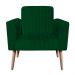 Poltrona Viena Gomada Suede Verde Pés Palito Natural D'Rossi