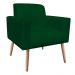 Poltrona Viena Gomada Suede Verde Pés Palito Natural D'Rossi