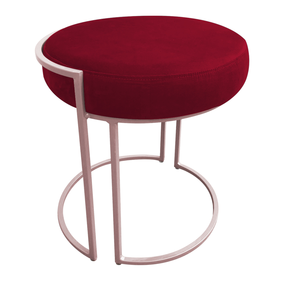 Puff Love Suede Vermelho Base Rosê D'Rossi