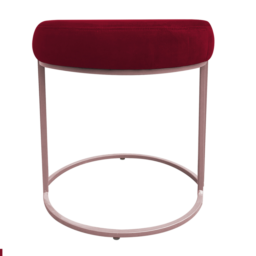 Puff Love Suede Vermelho Base Rosê D'Rossi