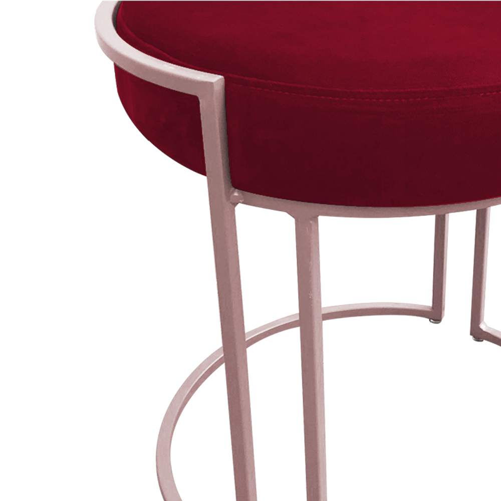 Puff Love Suede Vermelho Base Rosê D'Rossi