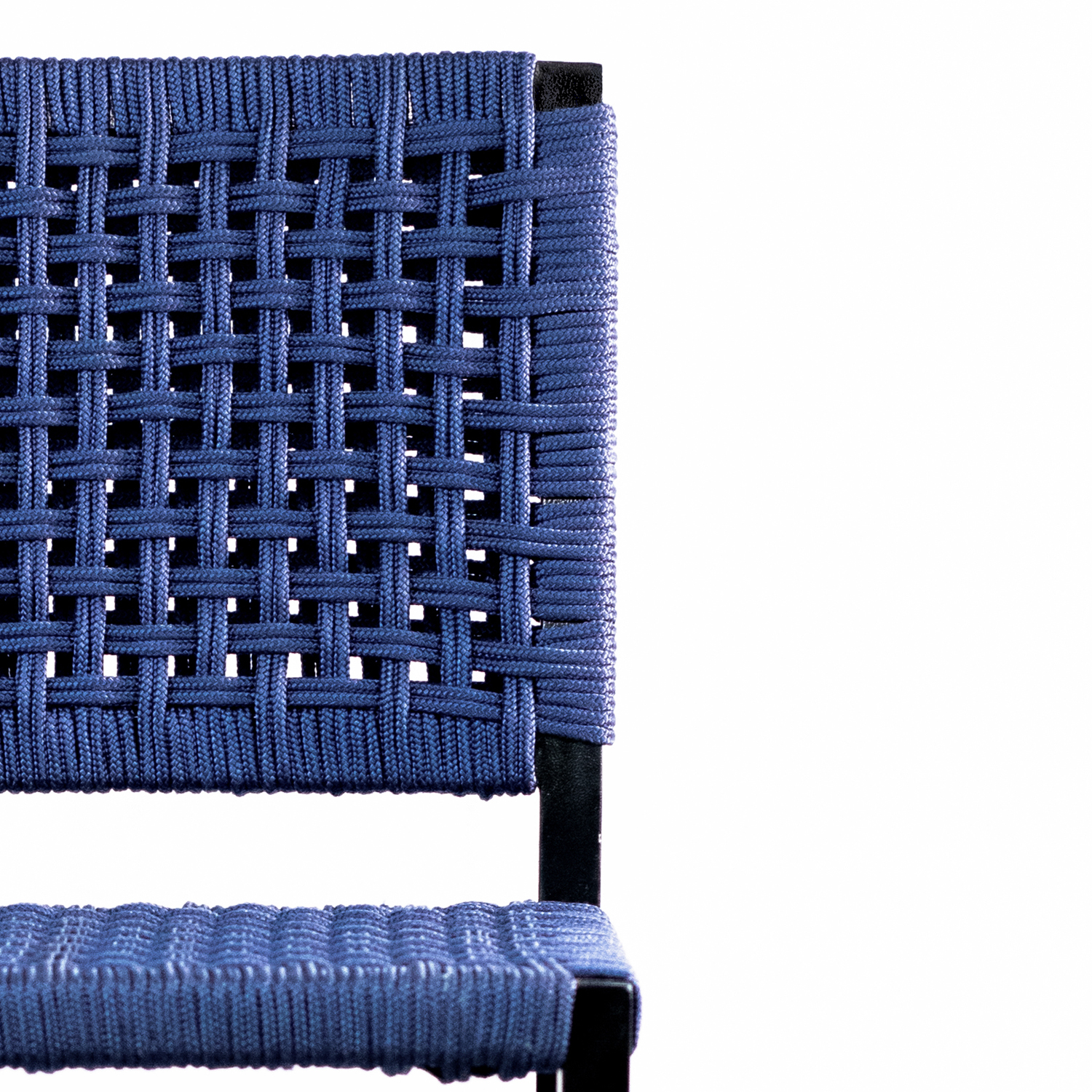 Banqueta Alta Corda Nautica Azul - Cozinha, Varanda, Balcão, Gourmet - Kit 2