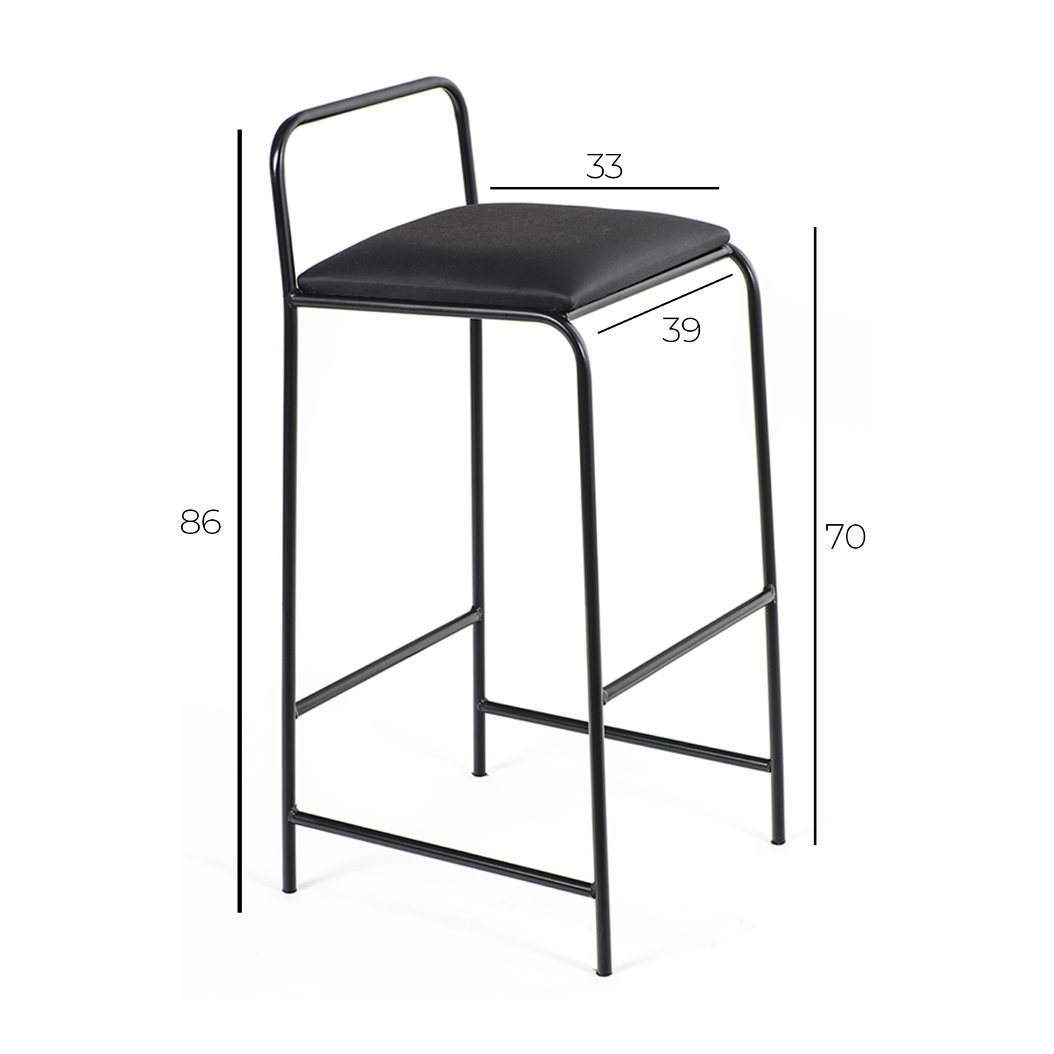 Banqueta Steel - Balcão Cozinha Varanda Gourmet - Kit 2