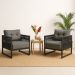 Poltrona Araxá - Corda Nautica Cinza - Sala de Estar Varanda Living - Kit 2