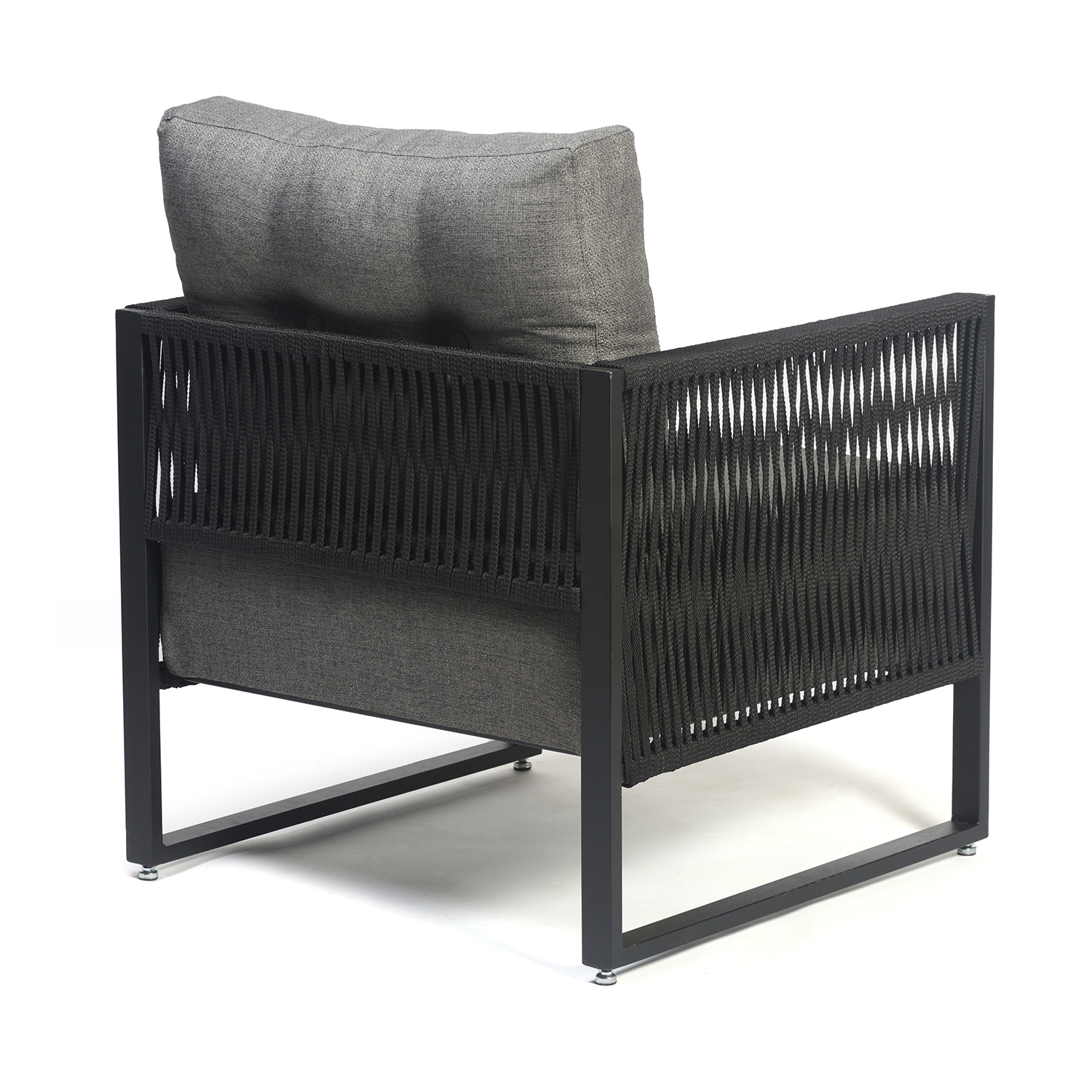 Poltrona Araxá - Corda Nautica Cinza - Sala de Estar Varanda Living - Kit 2