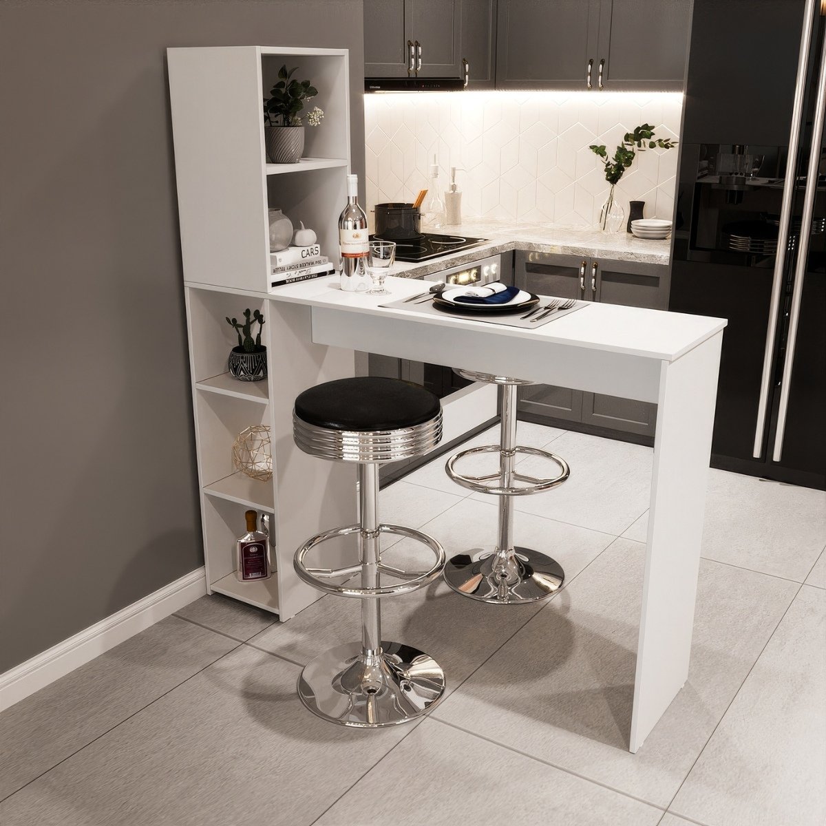 Bancada Gourmet 5 Nichos Ville Branco