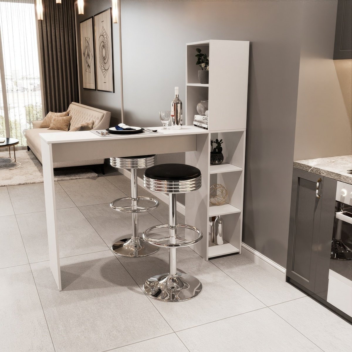 Bancada Gourmet 5 Nichos Ville Branco