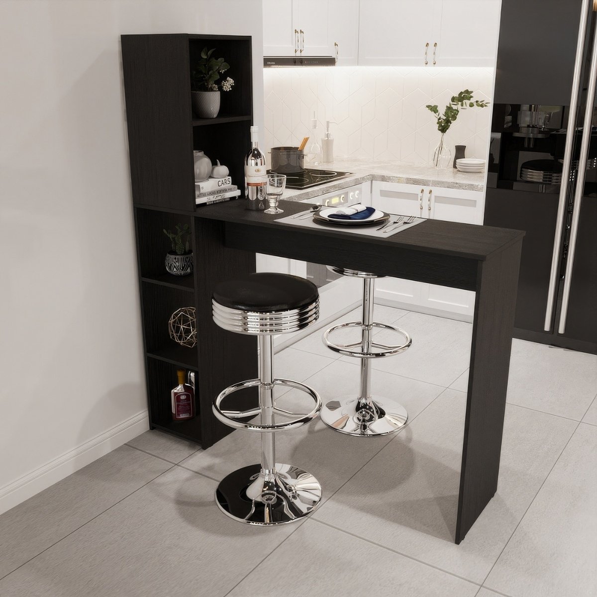Bancada Gourmet 5 Nichos Ville Preto