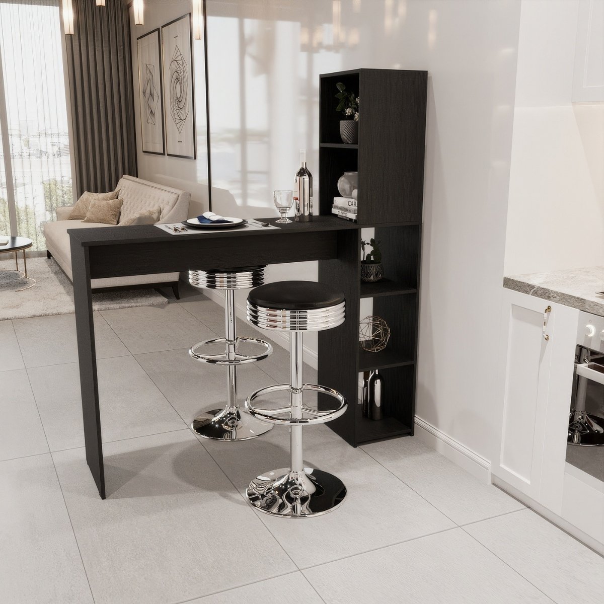 Bancada Gourmet 5 Nichos Ville Preto