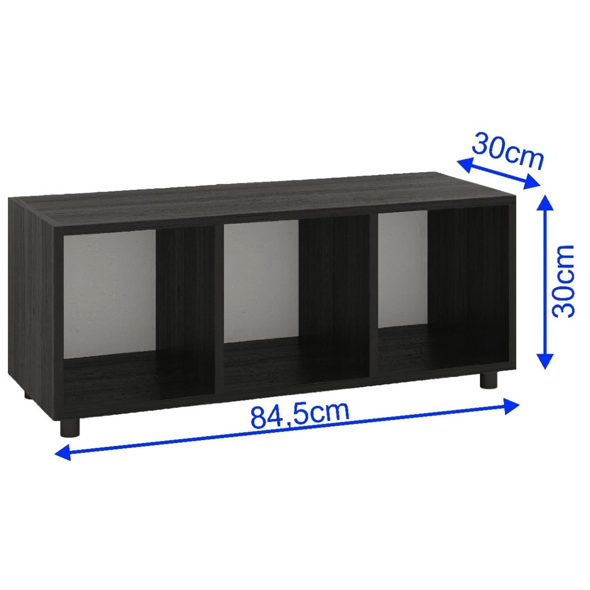 Estante Modular 3 Nichos Austin Preto
