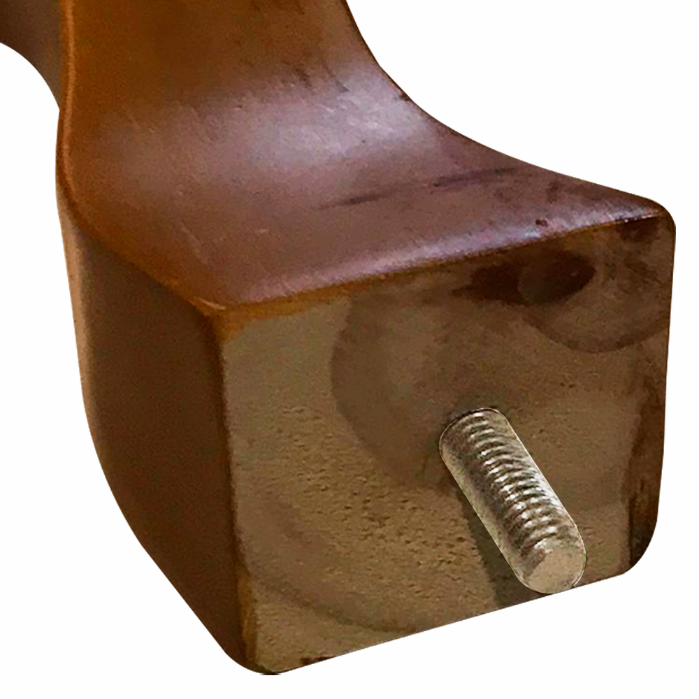 1 Pé Retrô Castanho 20 cm com Rosca Metal para Móveis D10 - D'Rossi