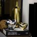 Adorno Coração Decorativo Dourado em Cerâmica 12x7 - D'Rossi