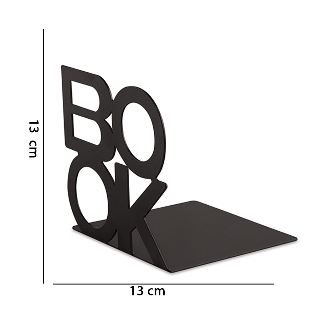 Aparador de Livros Book Preto em Metal 13 cm - D'Rossi