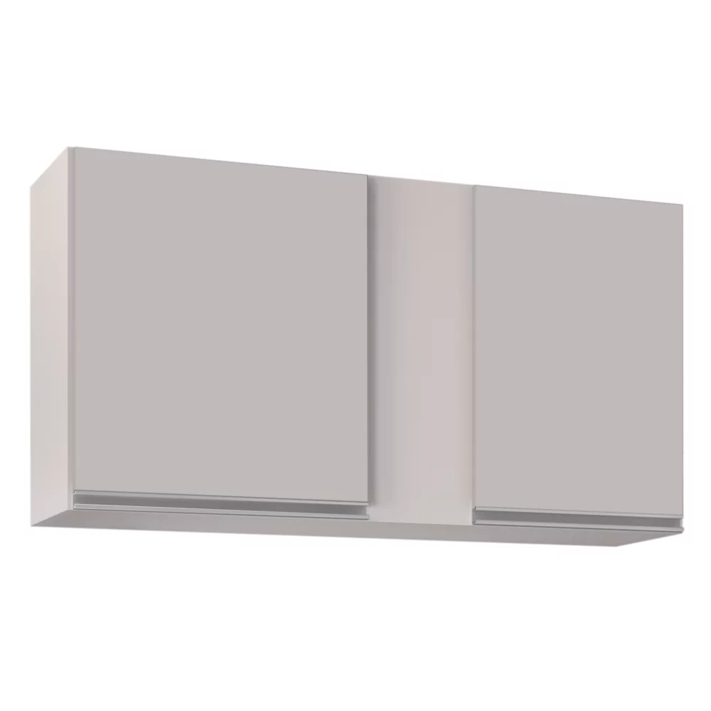 Armário Aéreo de Cozinha Lavanderia 02 Portas Agata Branco 100 cm - D'Rossi