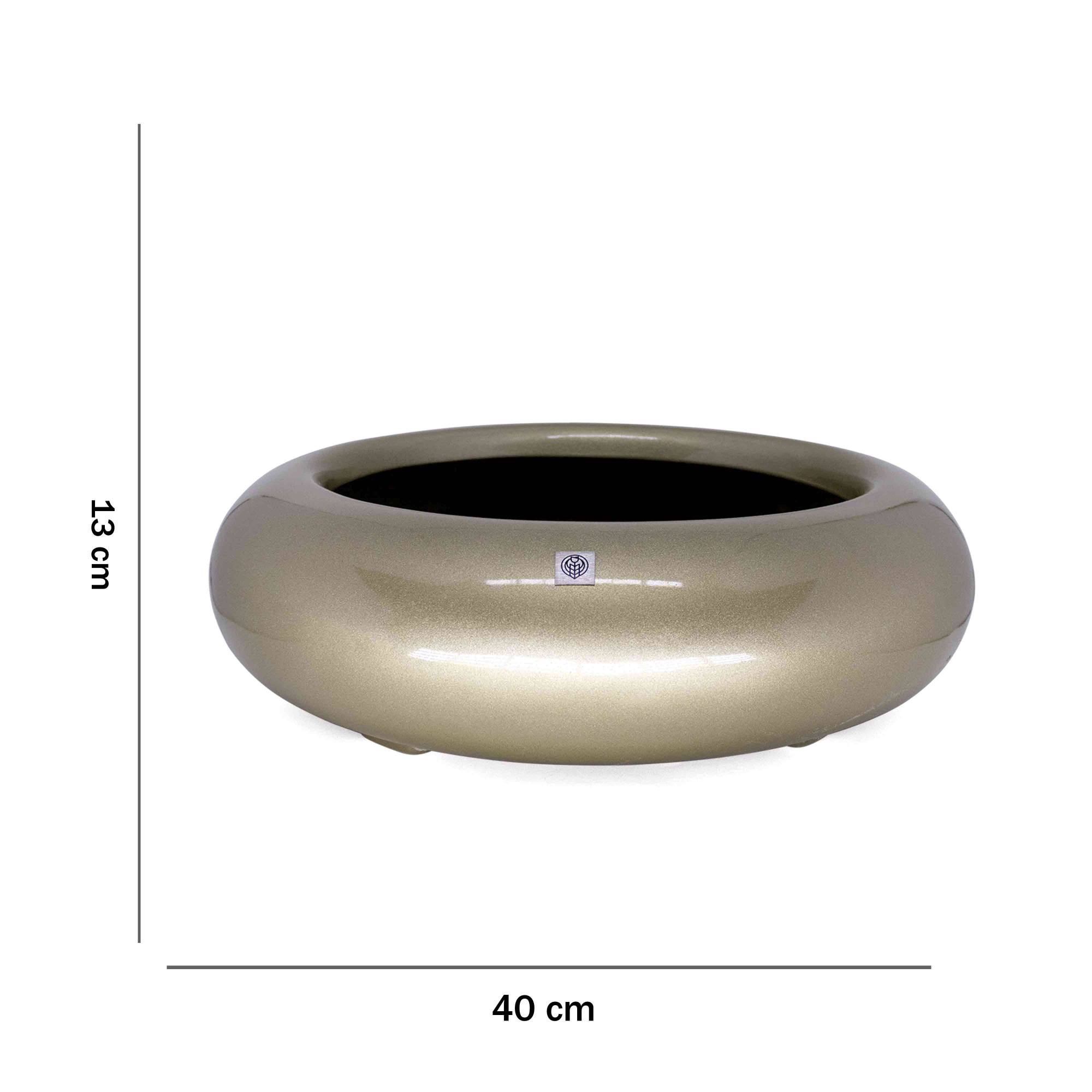 Bacia Decorativa Redondo Ouro Velho M 13X40 cm - D'Rossi