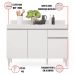 Balcão de Cozinha Lavanderia com Tampo 01 Gaveta Vick 120 cm - D'Rossi