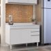 Balcão de Cozinha Lavanderia com Tampo 02 Gavetas Beth 120 cm - D'Rossi