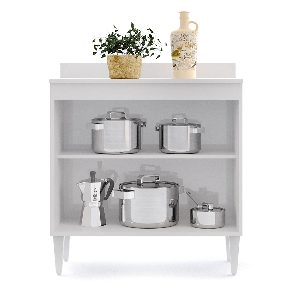 Balcão de Cozinha Lavanderia com Tampo 02 Portas Sara 80 cm - D'Rossi
