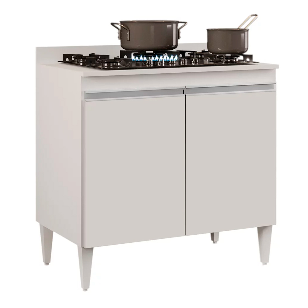 Balcão para Cooktop de Cozinha com Tampo 2 Portas Brenda 80,5 cm - D'Rossi