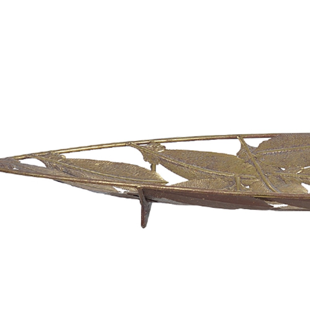 Bandeja Decorativa Dourado Antigo em Metal 63,5 x 23,5 x 5,5 cm D'Rossi