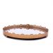 Bandeja Decorativa Redonda Em Metal Flor Rosê com Espelho 2x22x22 cm - D'Rossi