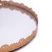 Bandeja Decorativa Redonda Em Metal Flor Rosê com Espelho 2x22x22 cm - D'Rossi