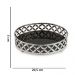 Bandeja Decorativa Redonda em Metal Prata com Espelho Preto 5x20,5 cm - D'Rossi