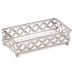 Bandeja Decorativa Retangular em Metal Prata com Espelho 5x18 cm - D'Rossi