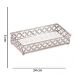 Bandeja Decorativa Retangular em Metal Prata com Espelho 5x24 cm - D'Rossi