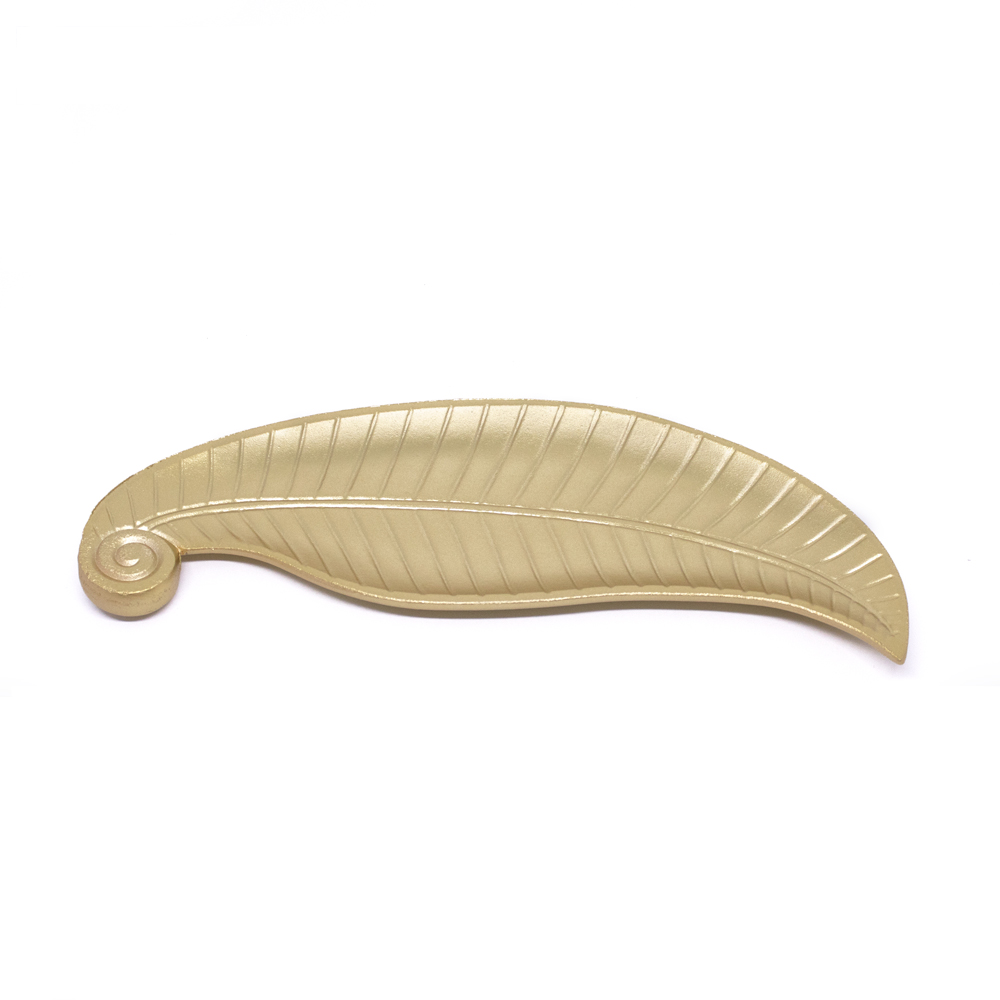 Bandeja Decorativa de Madeira Folha Dourado 2x35x13 cm - D'Rossi