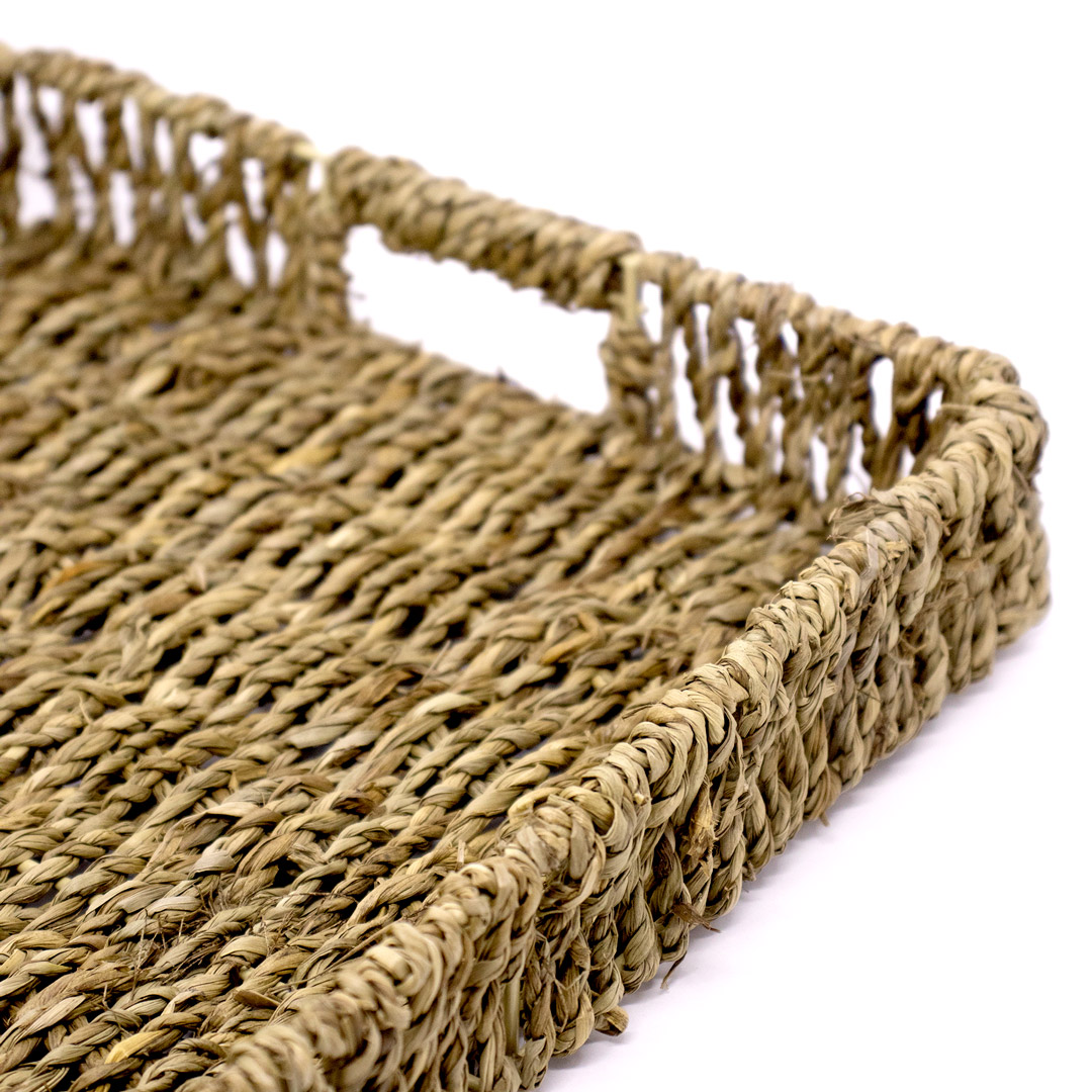 Bandeja Decorativa de Palha Retangular 6x36x38 cm - D'Rossi