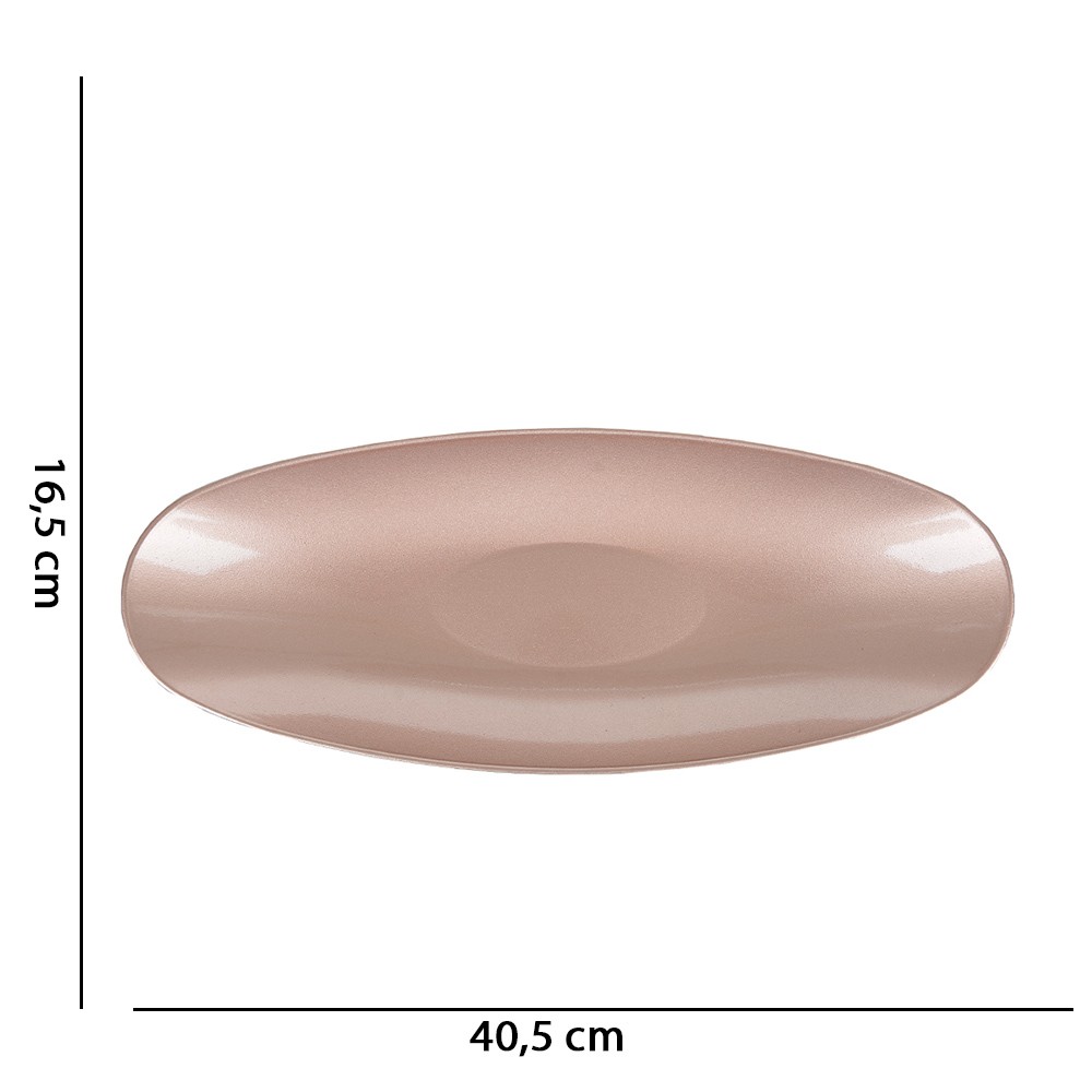 Bandeja Oval Natal Champanhe 40,5X16,5X4,5 D'Rossi